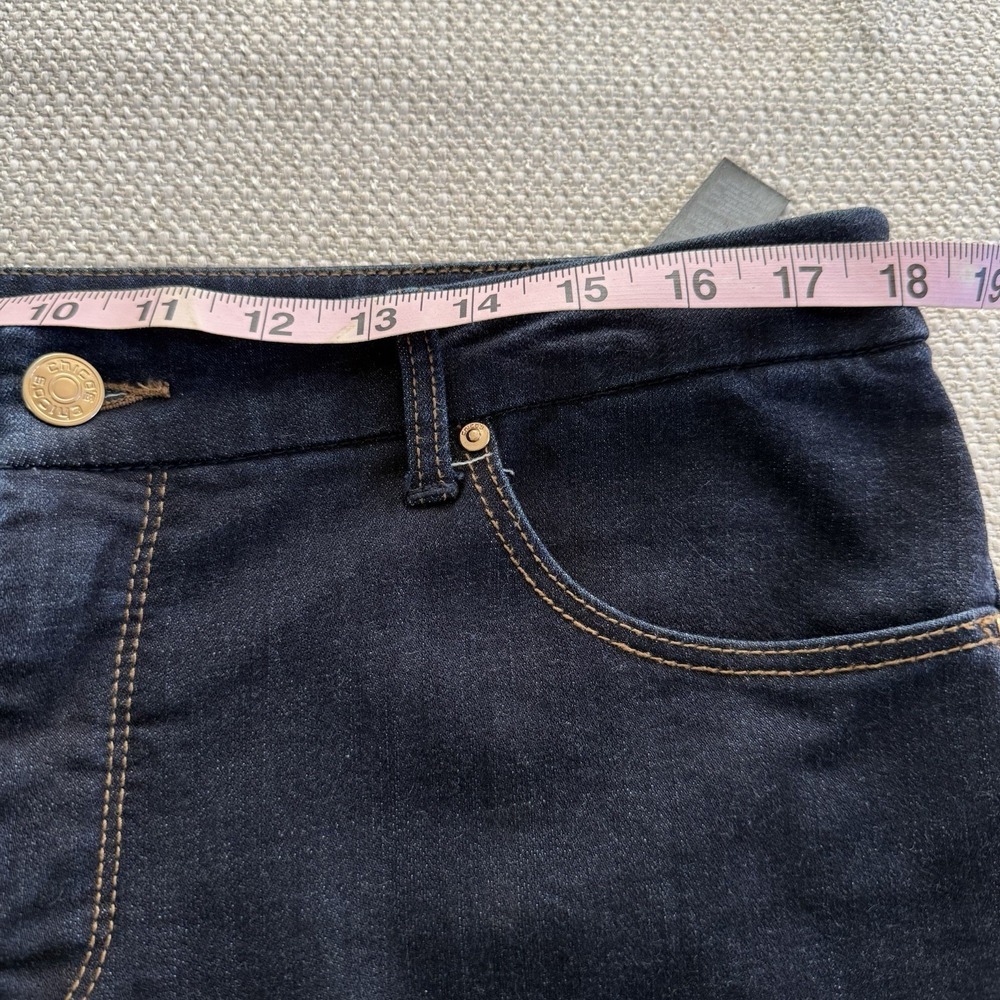 Chico's So Slimming Girlfriend Slim Leg Blue Jeans in size 2 Tall. Dark Wash - Picture 10 of 11